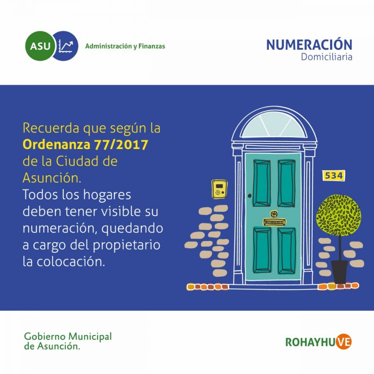 Propietarios deben exhibir en un lugar visible la numeración de sus inmuebles ubicados en Asunción