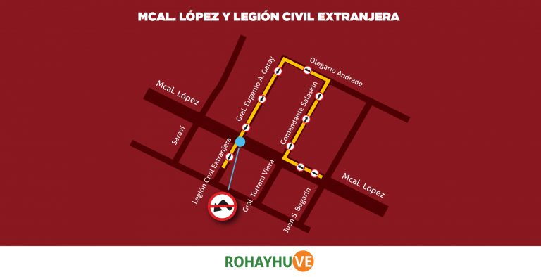 Eliminan giros a la izquierda en Mariscal López para agilizar el tráfico vehicular
