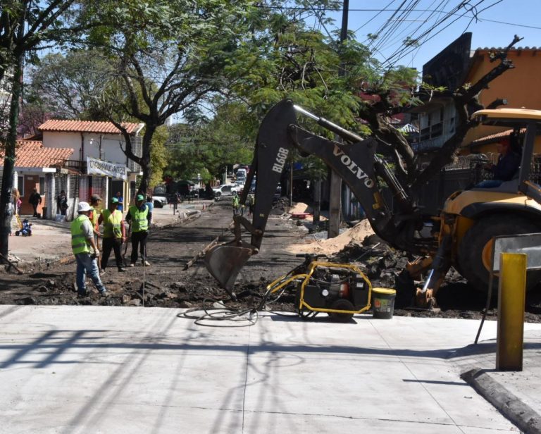 Prosiguen trabajos de mejoramiento vial sobre la calle Ana Díaz, en zona de influencia del Mercado 4