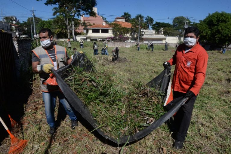 Cuadrillas municipales limpiaron terreno abandonado y lleno de malezas en pleno barrio de las Carmelitas