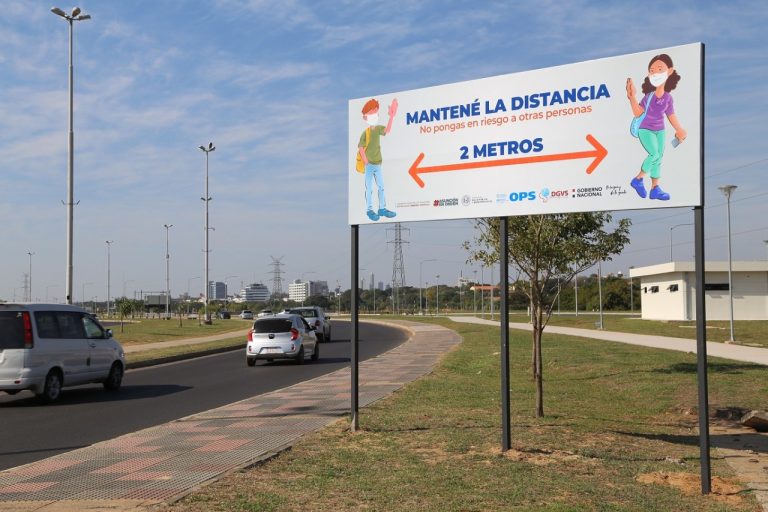 Municipalidad de Asunción y OPS promueven la difusión de mensajes sobre la importancia del distanciamiento para prevenir el COVID-19