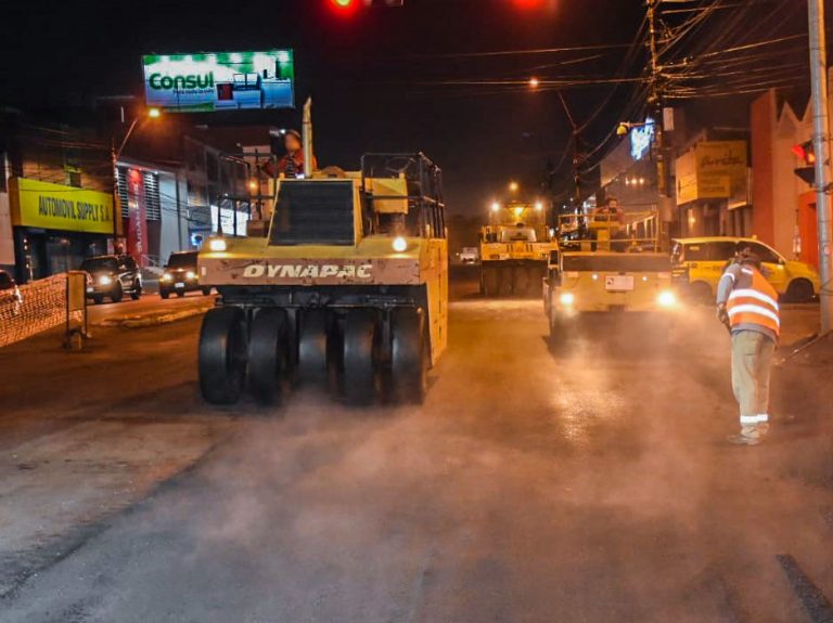 Municipalidad prosigue trabajos de fresado nocturno en la Avenida Eusebio Ayala, en su tercer tramo de mejoramiento integral