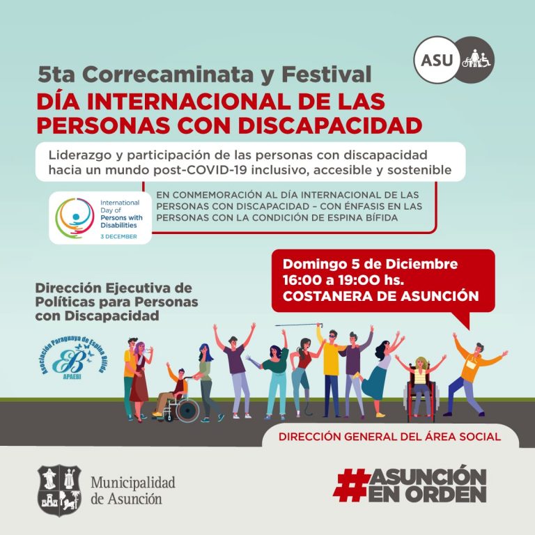 Día Internacional de las Personas con Discapacidad se conmemorará este domingo 5 de diciembre en la Costanera de Asunción