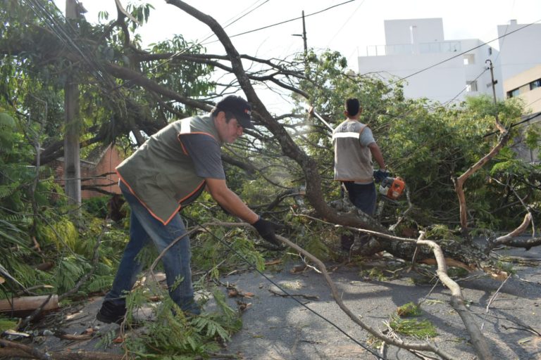 Rápida y eficaz respuesta municipal a los destrozos ocasionados en el barrio Ykua Sati consecuencia del severo temporal que soportó la ciudad