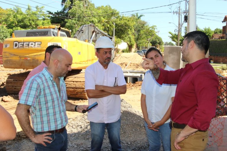 Intendente Rodríguez verificó avances en la obra de desagüe pluvial de la avenida doctor Felipe Molas López