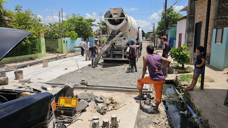 En la calle 38° Proyectada el pavimento de hormigón hidráulico ya  llegó a Teniente Cantaluppi