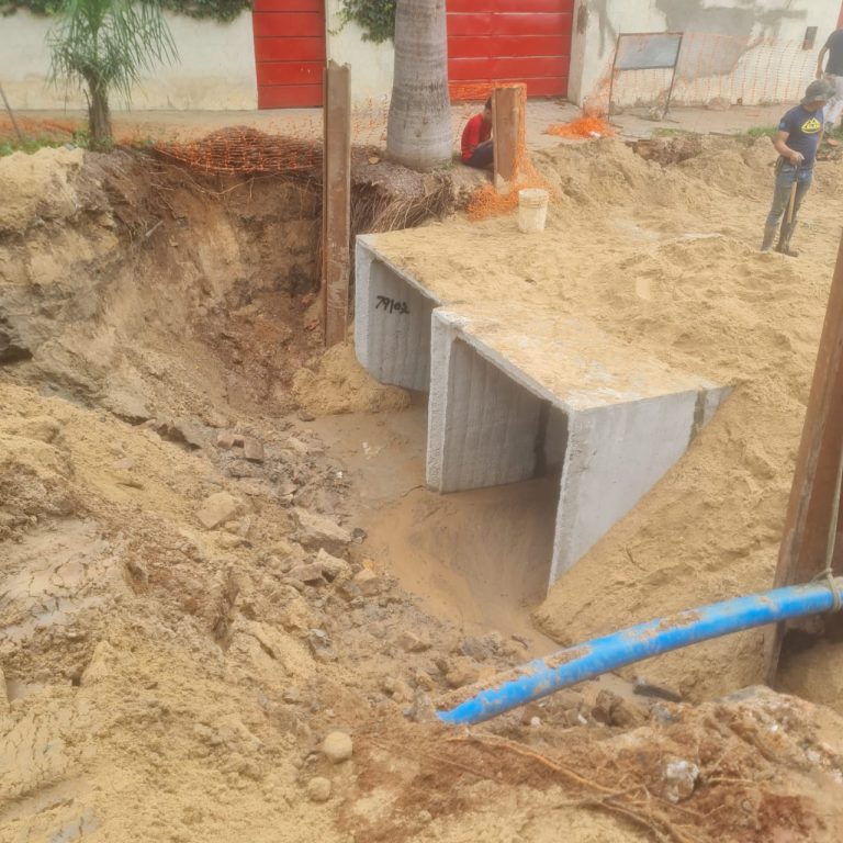 Este jueves 9 de enero se reactivarán los trabajos de la obra de desagüe pluvial de Molas López, en su lote 2