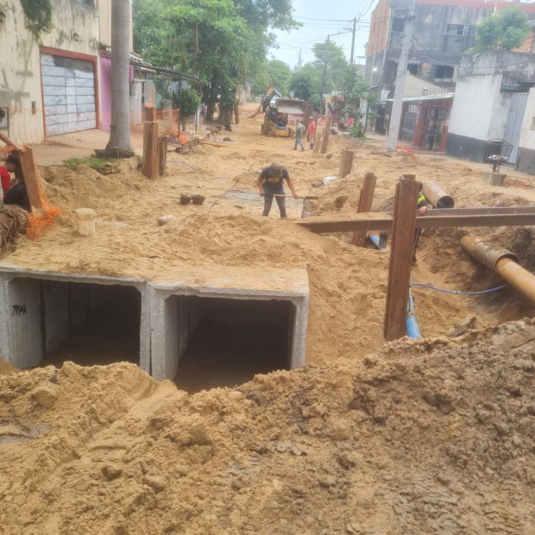 Prosiguen los trabajos en el marco de la ejecución del lote 2 de la Obra de Desagüe Pluvial y Mejoramiento Vial de la avenida Molas López