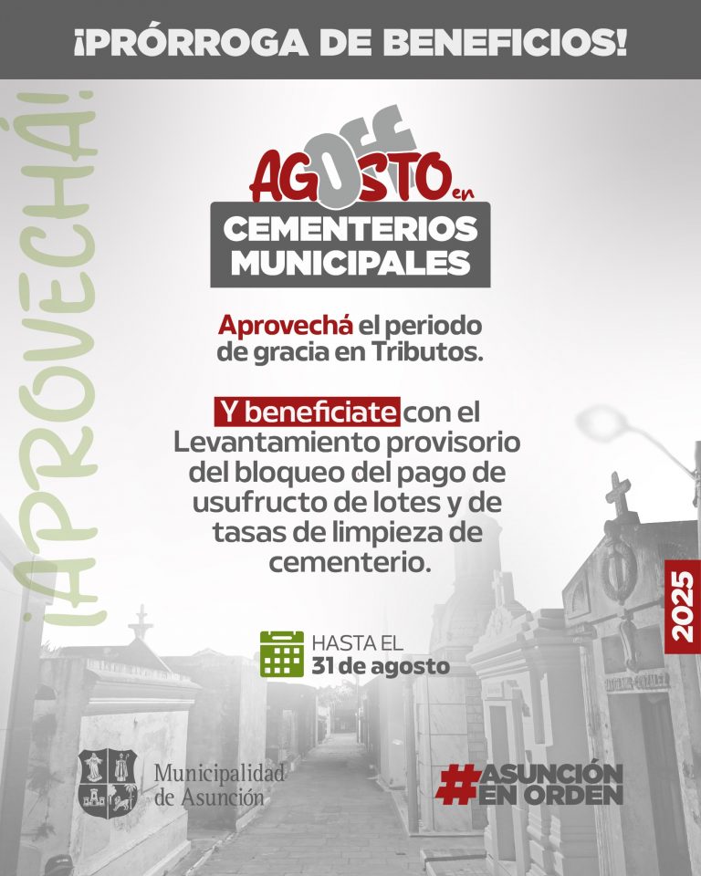 Levantamiento de la caducidad para regularizar las deudas por lotes de cementerios, sin multas ni recargos, continúa hasta el 31 de agosto